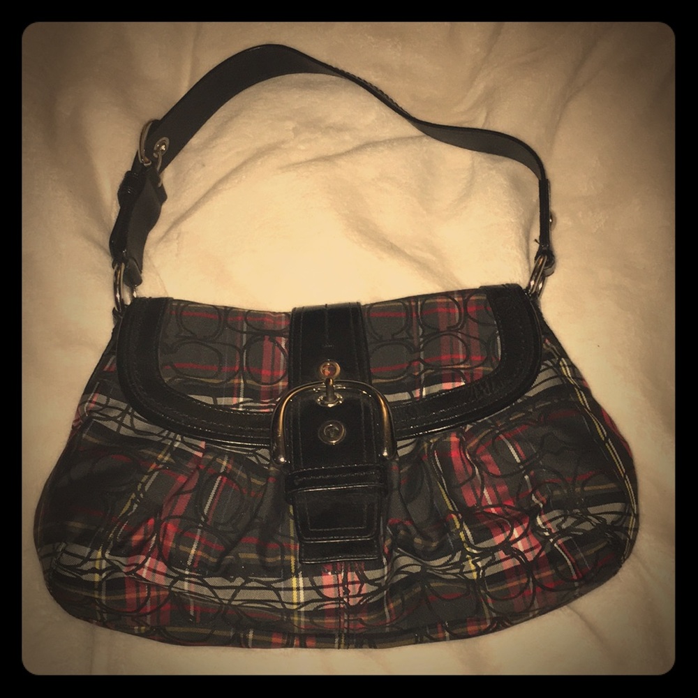 Plaid sparkly coach bag